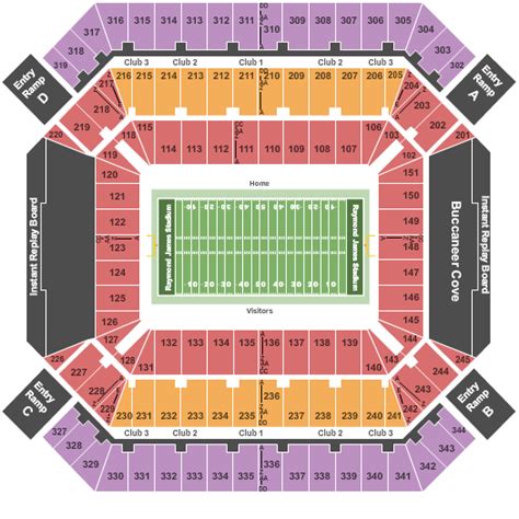 raymond james stadium seating plan